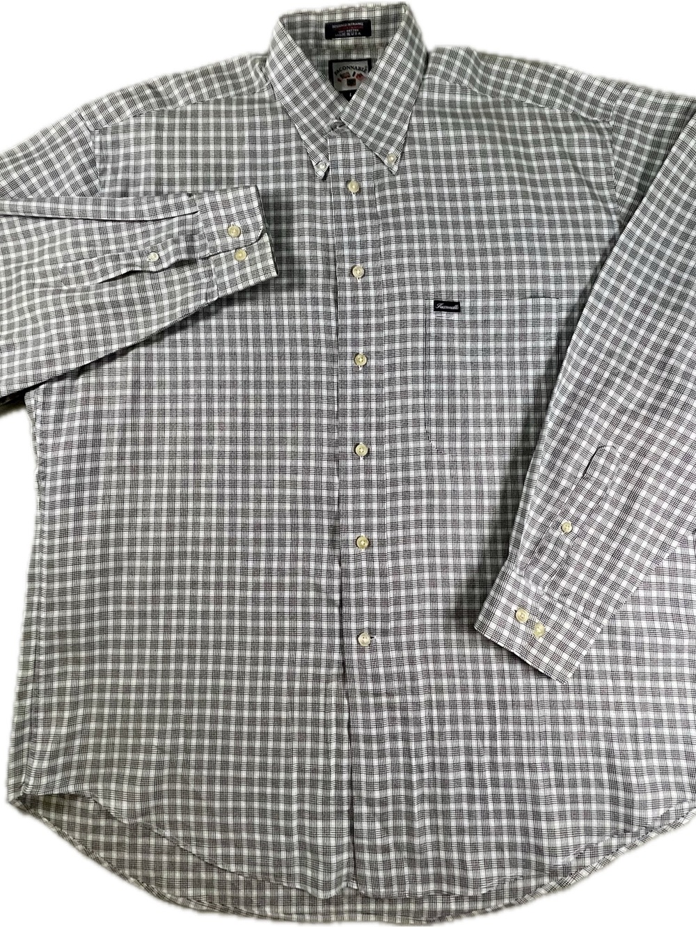 VTG Faconnable Albert Goldberg Plaid Shirt L Made In USA Button Down Cotton